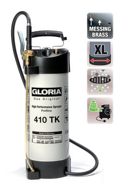 Gloria Tryksprøjte Metal 410TK 10L oliebestandig 9084162400