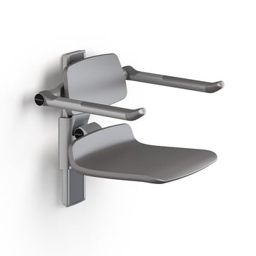 PLUS shower seat, height adjustable, with back and armrest R7434112