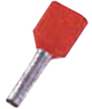 Isoleret dobbelt terminalrør rød 2x1mm² L=10mm ICIAE110Z