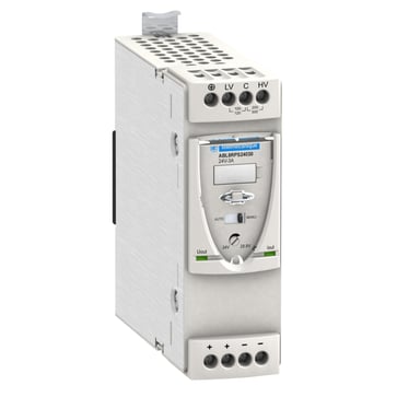 Modicon switchmode strømforsyning universal med 24 VDC 72 W-3 A udgang og 100-500 VAC 1 eller 2-faset forsyning ABL8RPS24030