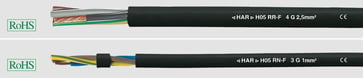 Gummikabel H05 RR-F 2x1,5  sort afmål 35003