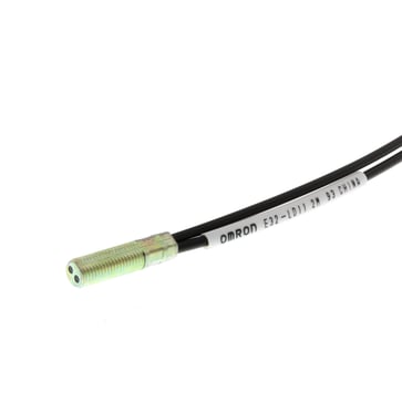 Fiberoptisk sensor, diffuse, M6 hoved med linse, langdistance, standard R25 fiber, 2m kabel E32-LD11 2M 374457