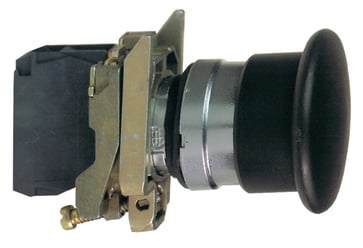 Harmony paddetryk komplet med Ø40 mm paddehoved i sort farve med fjeder-retur 1xNO, XB4BC21 XB4BC21