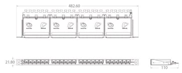 Patchpanel CAT6A STP Modul opbygget 4x6 port LSA moduler i alt 24 ports 0,5HE sort AC6PNLF240K2H
