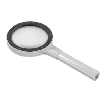 Handheld magnifier 2,5X Ø90 mm glass lens and 8xLEDs 15405036