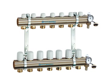 Manifold system 1X3/4, in- and outlet, incl  brackets, 20 mm fittings and end pieces, 7 outlets 7035SYS20-07