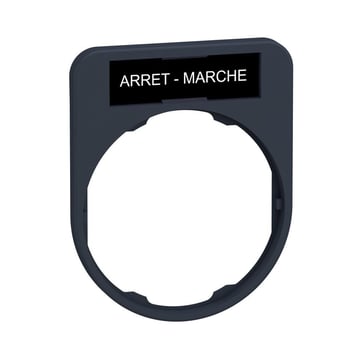 Harmony legend holder 40x50 mm for flush mounted pushbuttons with 8x27 mm legend with the text "ARRET-MARCHE" ZBYF2166