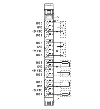 Digital input modul UR20-8DIO-P-3W-DIAG 2456530000