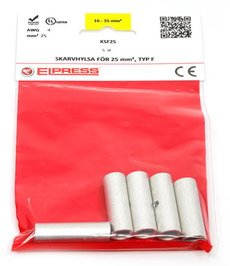 Tube connector KSF25, 25mm² - In bags of 5 pcs. 7303-000903