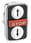 Harmony triple push button head in metal with a black arrow on white surface (down) + STOP in red + a black arrow on white surface (up), ZB4BA71114 ZB4BA71114 miniature