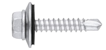4.8X25 bimetal self-drill screw hexagonal head silver Ruspert with seal washer BIE164825