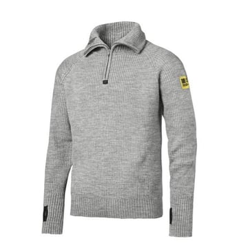 Wool Sweater w/short zipper 2905 light gray size S 29052800004