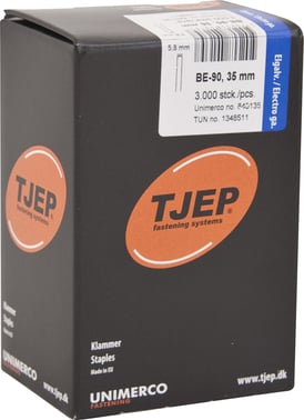 TJEP BE-90 35mm Klammer m/lim Elgalv Box 3000stk 840135