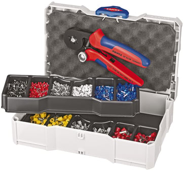 KNIPEX Crimp-assortment with plier and end-sleeves  0.08-10mm² in a suitcase 97 90 09
