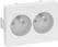 CLIC'LINE dobbelt stikkontakt 2-polet med pindjord hvid 501F6172 miniature