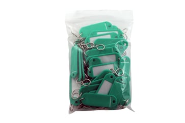 Key tag in plastic with S-type keyring (50 Pcs. Packing) GREEN 20327130