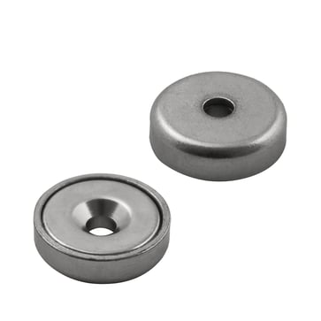 Neodymium pot magnet Ø25x7,0 countersunk screw hole 4,5 mm 30178625