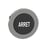 Harmony flush trykknaphoved i metal med fjeder-retur og ophøjet trykflade i sort farve med hvidt "ARRET" ZB4FL233 miniature