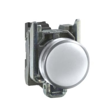 Harmony signallampe komplet med robust LED i hvid farve med høj immunitet og 110-230VAC forsyning XB4BVGM1T