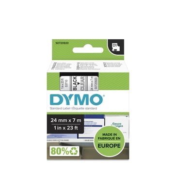 DYMO D1 tape sort/klar 24mmx7m S0720920