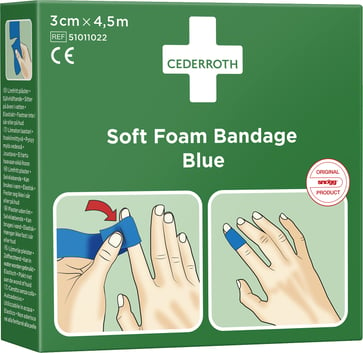 Cederroth Soft Foam bandage blå 3x450cm 51011022