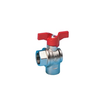 F x F heavyduty fullway angle ball valve  Red butterfly handle  1/2" 59-004
