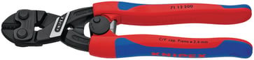 KNIPEX CoBolt® 71 12 200, compact bolt cutter, 200 mm, with opening spring and locking device, handles with slim multi-component gribs 71 12 200