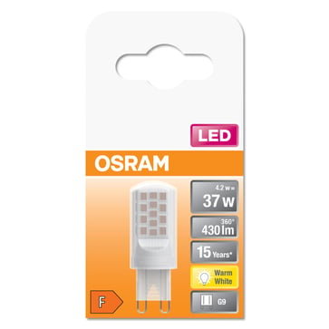 OSRAM LED PIN mat 430lm 4,2W/827 (37W) G9 4058075757981