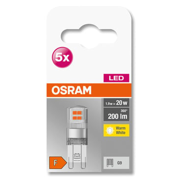 OSRAM LED PIN frosted 180lm 1,9W/827 (19W) G9 5pack 4058075758049