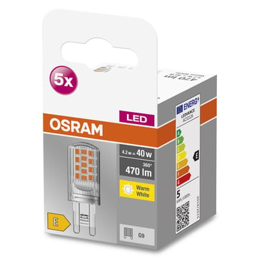 OSRAM LED PIN frosted 430lm 4,2W/827 (37W) G9 5pack 4058075758087