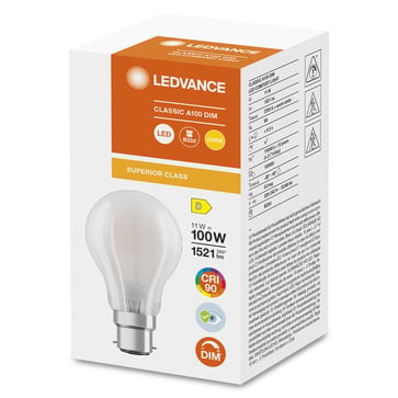 LEDVANCE LED Comfort standard mat 1521lm 11W/927 (100W) B22d dæmpbar  4058075758803