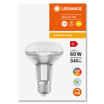 OSRAM LED Comfort R80 36° 345lm 4,8W/927 (60W) E27 dimmable 4058075759725