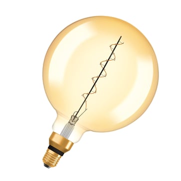 OSRAM Vintage 1906 LED globe200 gold spiral filament ultra thin 400lm 4,8W/822 (33W) E27 dimmable 4058075761698