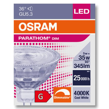 OSRAM PARATHOM® MR16 DIM 350lm 5W/940 (35W) GU5,3 dimmable 4058075796553