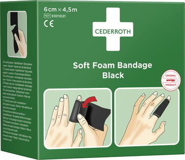 Cederroth Soft Foam bandage sort 6x450cm 51011021