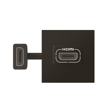 Mosaic AV HDMI udtag forlænger 15cm kabel 2M mat sort 79479L