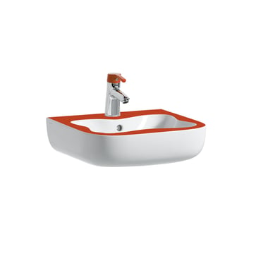 LAUFEN FLORAKIDS washbasin, 45 x 41 x 14 cm, white/red H8150310621041