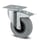Tente Drejeligt hjul m/ bremse, grå massiv gummi, Ø125 mm, 100 kg, rulleleje, med plade Byggehøjde: 155 mm. Driftstemperatur:  -20°/+60° 00001496 miniature