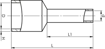 Isoleret TWIN-terminalrør A6-14ETT2, 2x6mm² L14, Grøn 7287-033400