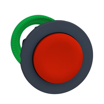 Harmony flush trykknapshoved i plast med fjeder-retur og høj trykflade i rød farve ZB5FL4