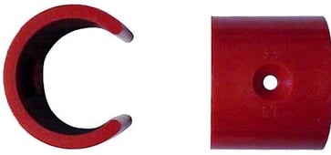 Clips til aspirationsrør, passer til 25 mm rør med 2,5 mm sugehul. Rød FFS06432558
