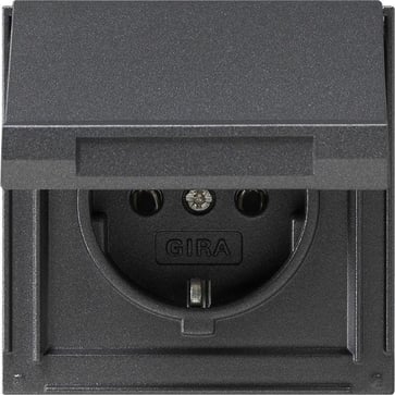 Gira TX_44 SCHUKO stikkontakt med klaplåg i antracit 045467