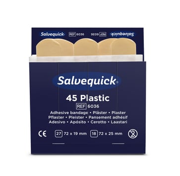 Salvequick Plastic Plaster, 45 pcs/refill 6036
