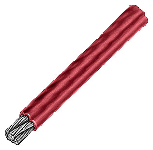 Sirius stålwire 4 mm (længde 15 m) med rødt plastik stål 3SE7910-3AB