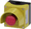 Nødstopkasse, 22 mm, rund, kapsling i metal, gul top, med beskyttelseskrave, nødstop med paddehattetrykknap i rød, 40 mm, skrue 3SU1851-0NB00-2AC2 miniature
