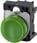 Indikatorlys, 22 mm, rund, plastik, grøn, glat linse, med holder, LED modul 24V AC/DC 3SU1106-6AA40-1AA0 miniature
