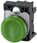 Indikatorlys, 22 mm, rund, plastik, grøn, glat linse, med holder, LED modul 24V AC/DC 3SU1106-6AA40-1AA0 miniature