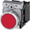 trykknap, 22 mm, rund, metal, skinnende, rød, flad, momentan kontakt type 3SU1150-0AB20-1CA0 miniature