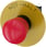 Nødstop paddehatte Trykknap, 22 mm, rund, plastik, rød, 40 mm, låsende, låsende, Drej for at frigøre, med gul bagplade 3SU1100-1HB20-1CH0 miniature