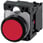 Trykknap, 22 mm, rund, plastik, rød, flad, momentan kontakt type, med holder 1NC, skrue terminal 3SU1100-0AB20-1CA0 miniature